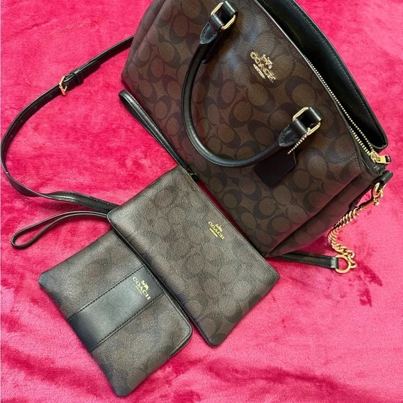 Coach Brown Crossbody Bag with Monogram Print - Picture 3 of 10